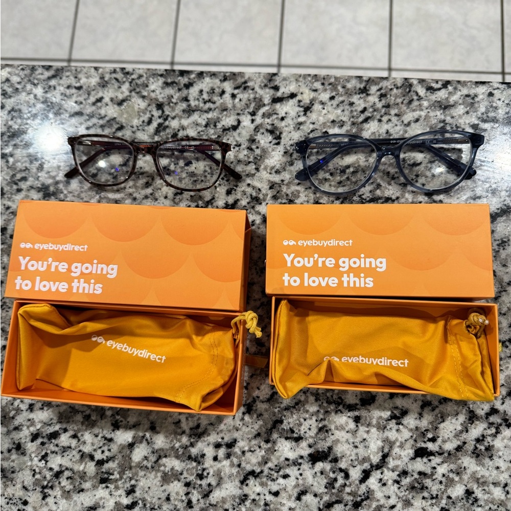 2 prescription eyeglasses -3.75 with blue light blocking lenses